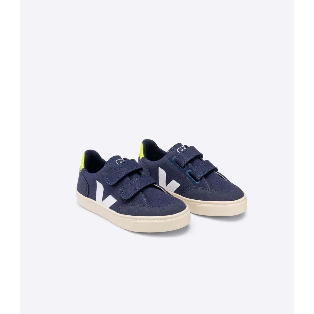 Veja V-12 CANVAS Kids' Shoes Blue | NZ 805FDN